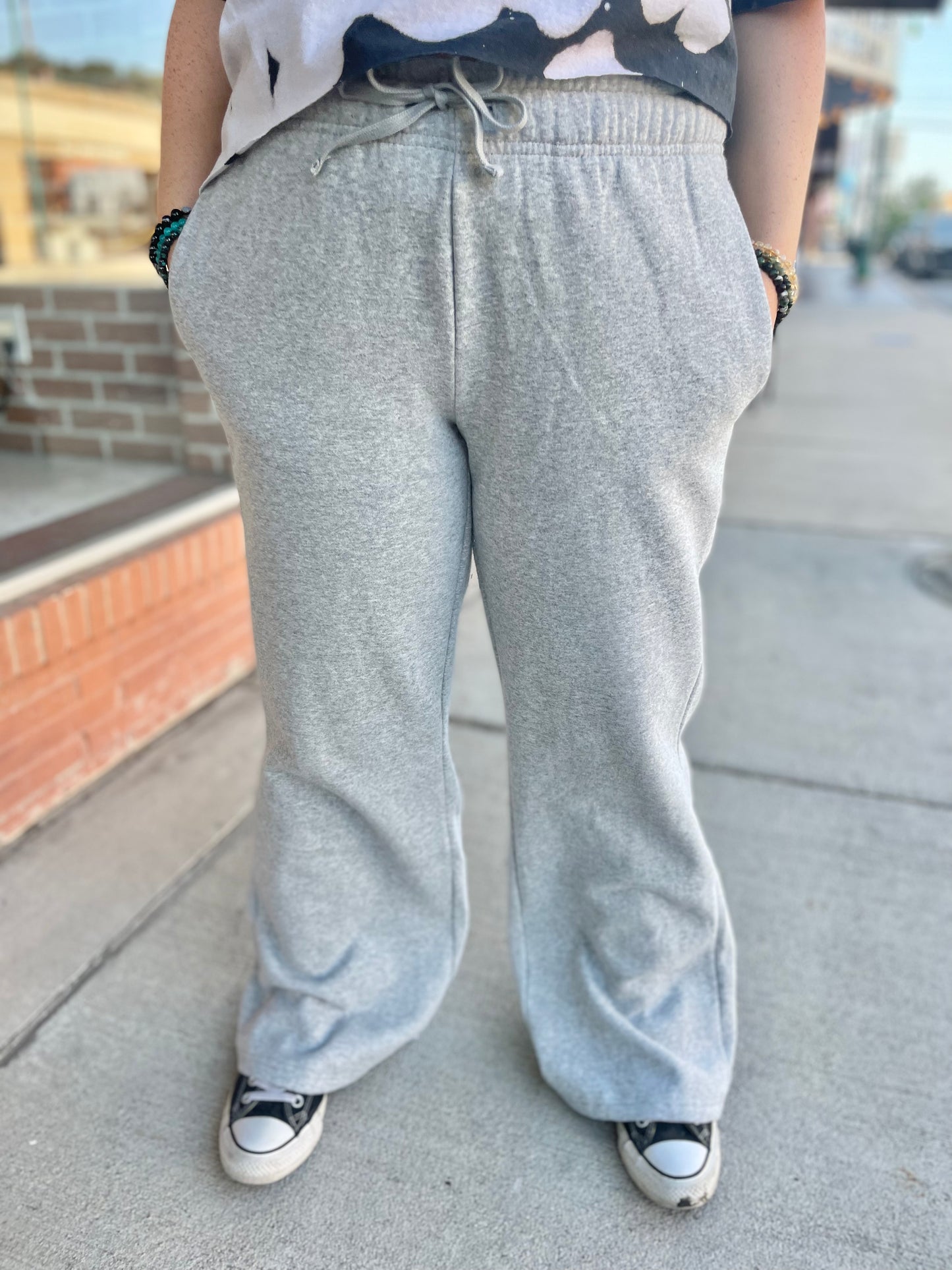 Ultra Soft Wide Leg Gray Sweat Pants