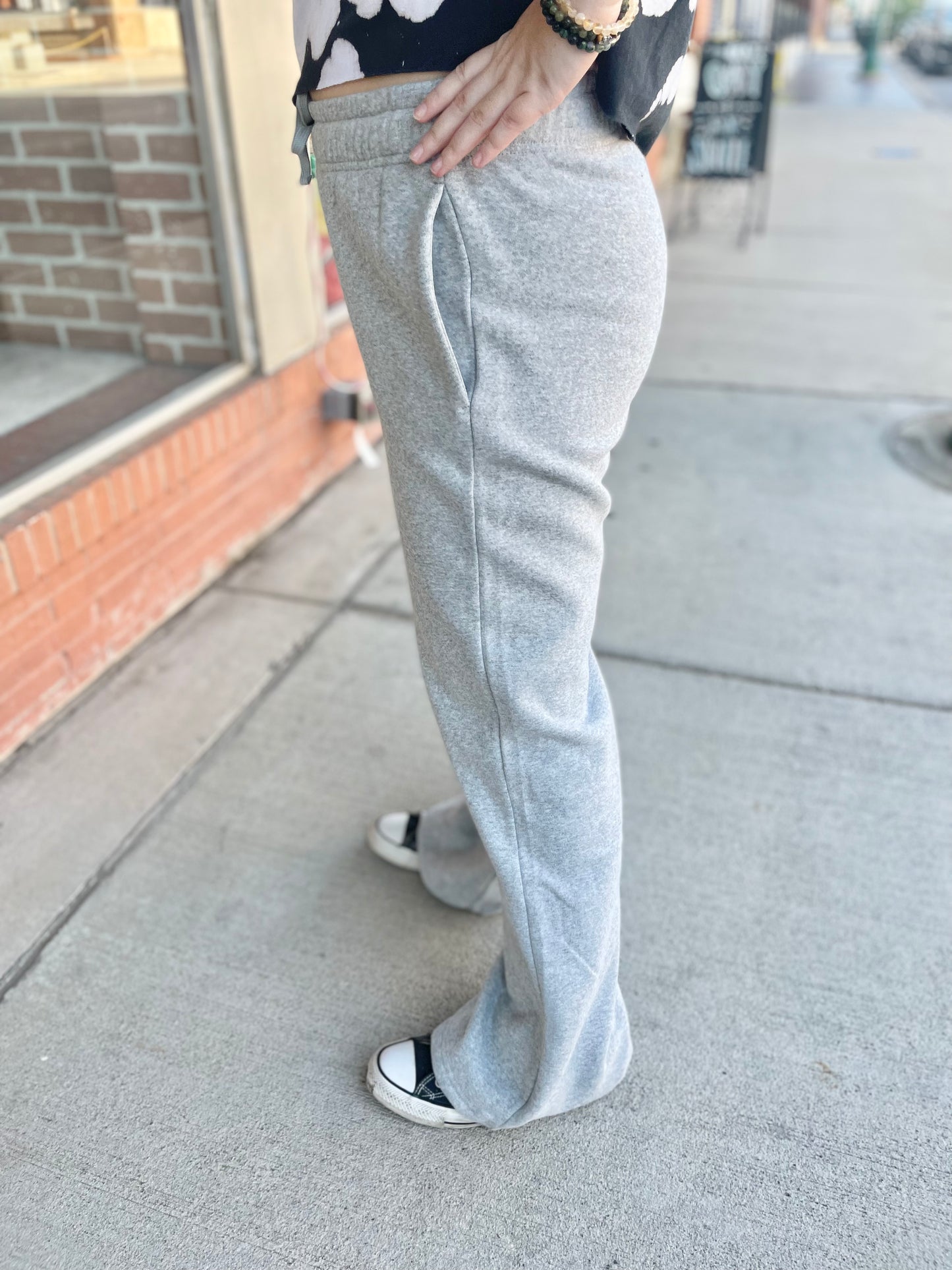 Ultra Soft Wide Leg Gray Sweat Pants