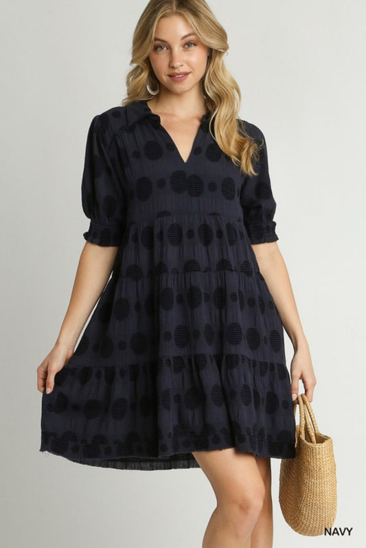 Navy Polka Dot Dress