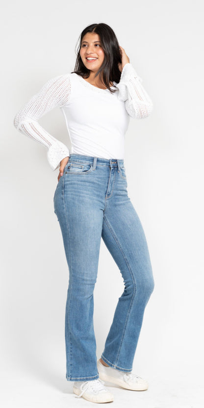 Judy Blue High Waist Classic Contrast Wash Bootcut Denim