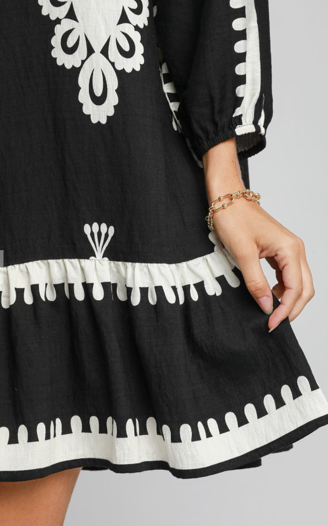 Paisley Button Up Collared Dress