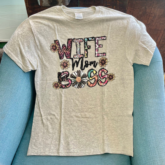 Wife Mom Boss Tee