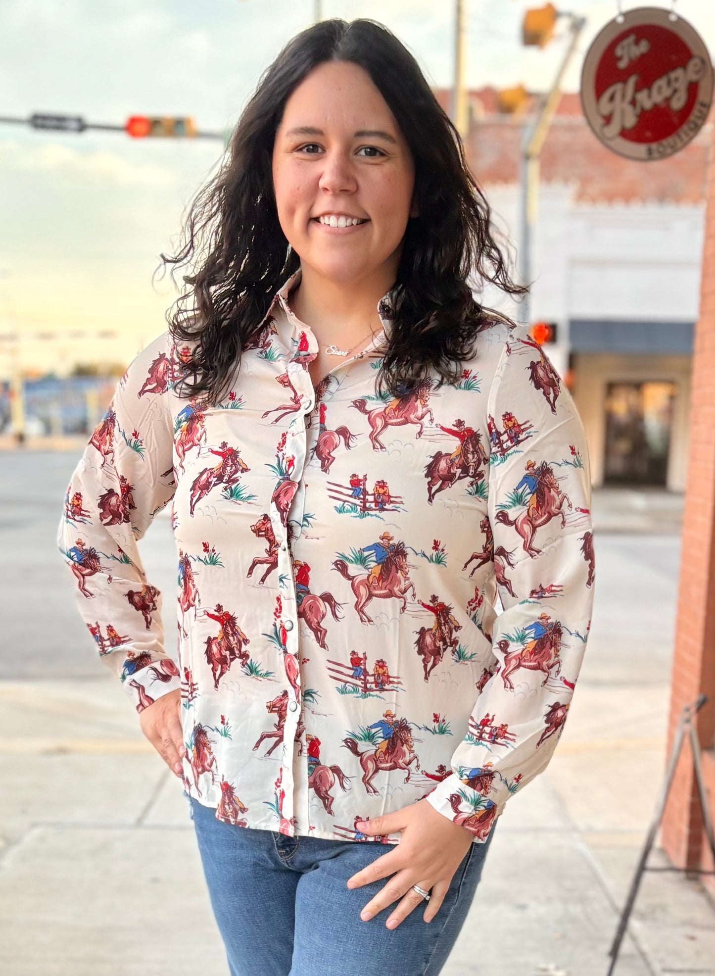 Ivory Cowboy Long Sleeve Shirt