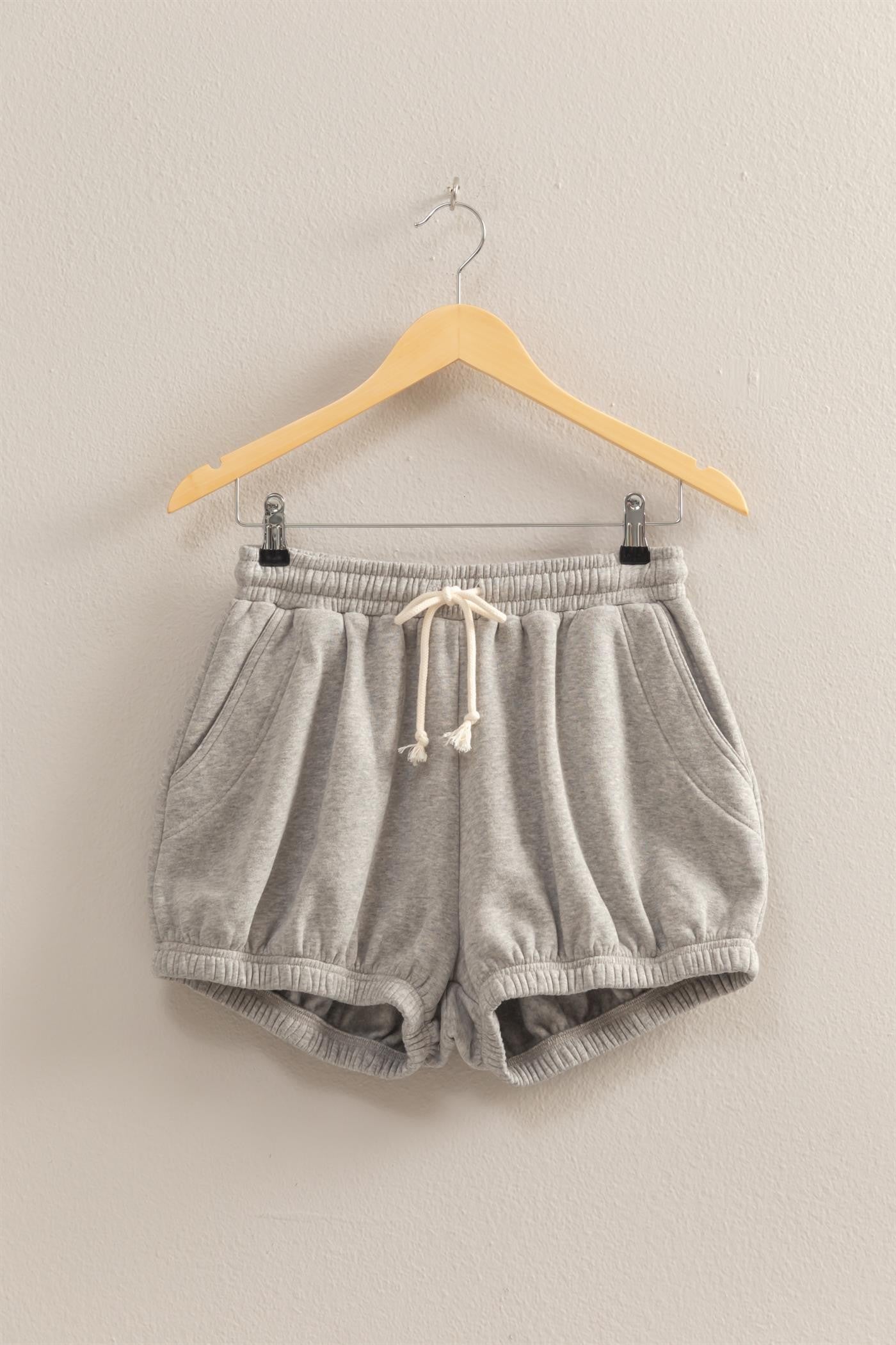 Drawstring Waist Bubbled Hem Shorts