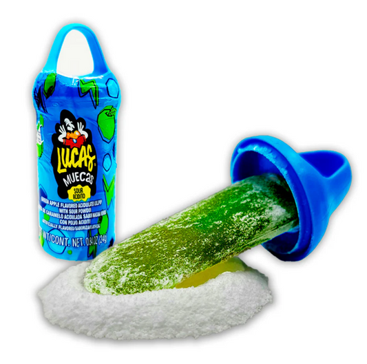 Lucas Muecas Lollipop Sour Green Apple Flavor Candy