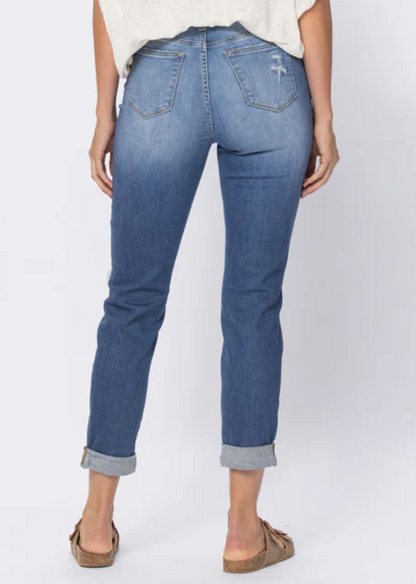 High Waist Destroyed Boyfriend Judy Blue Jeans