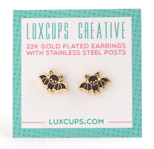 Bitty Bat Enamel Earrings