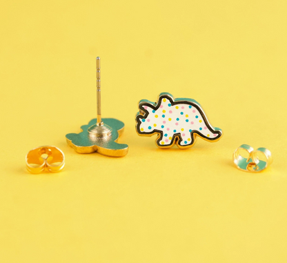 Dino Cookie Enamel Earrings