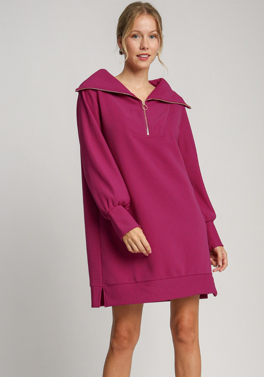 Buttery Soft Half Zip Knit Dress