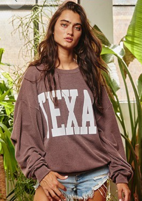 Coffee Texas Comfy Graphic Sweatshirt