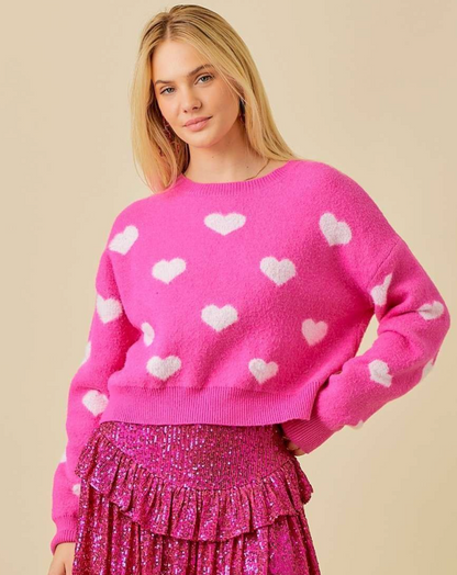 Valentine Heart Mohair Sweater