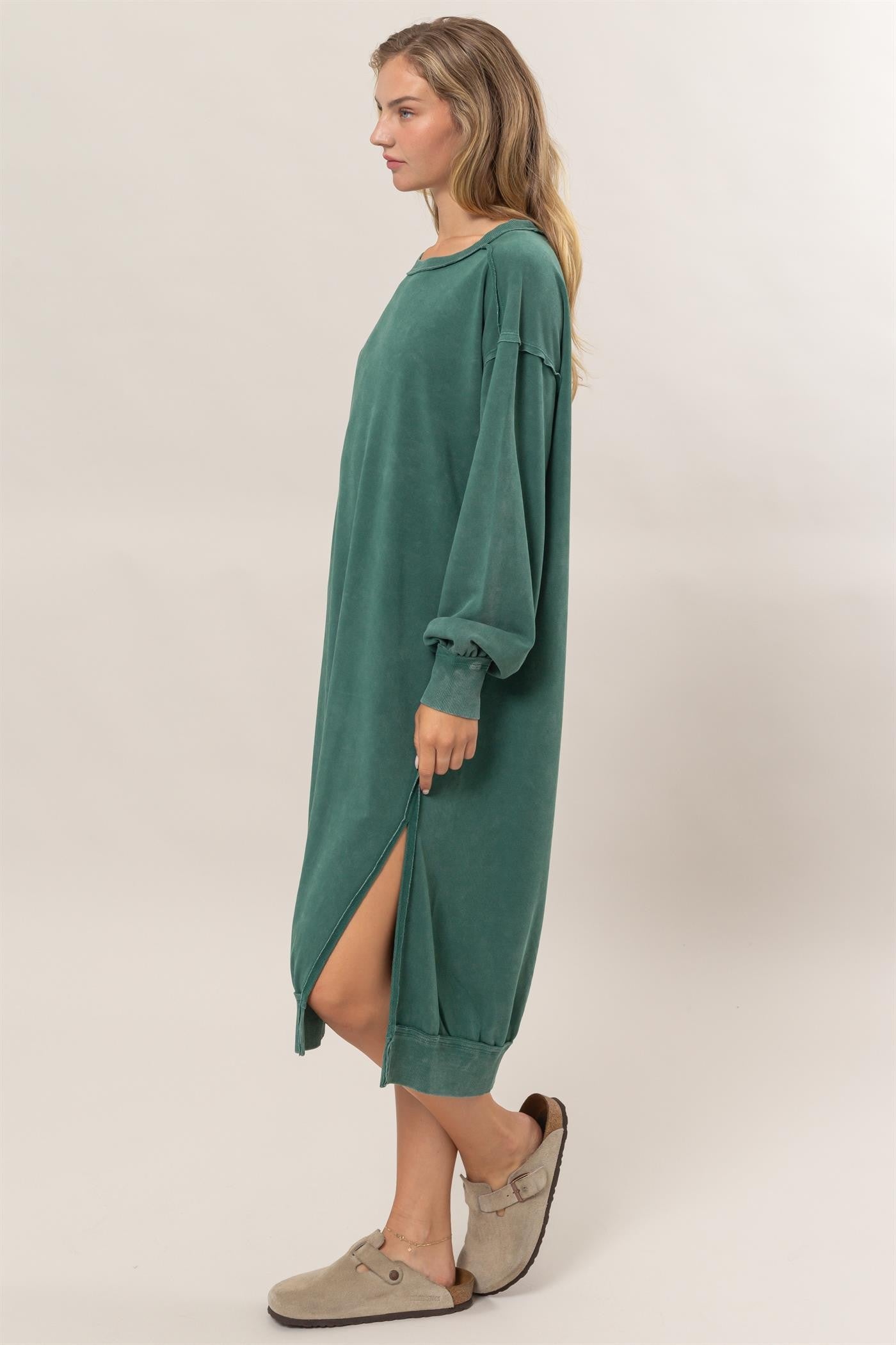 Stylish Cozy Sweatshirt Midi Dress