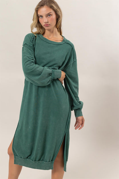 Stylish Cozy Sweatshirt Midi Dress