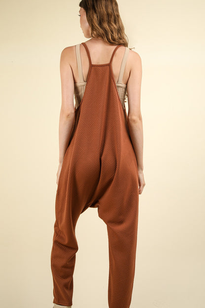 Casual Loose Fit Solid Knit Baggy Jumpsuit