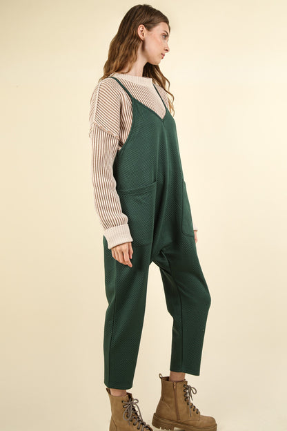 Casual Loose Fit Solid Knit Baggy Jumpsuit