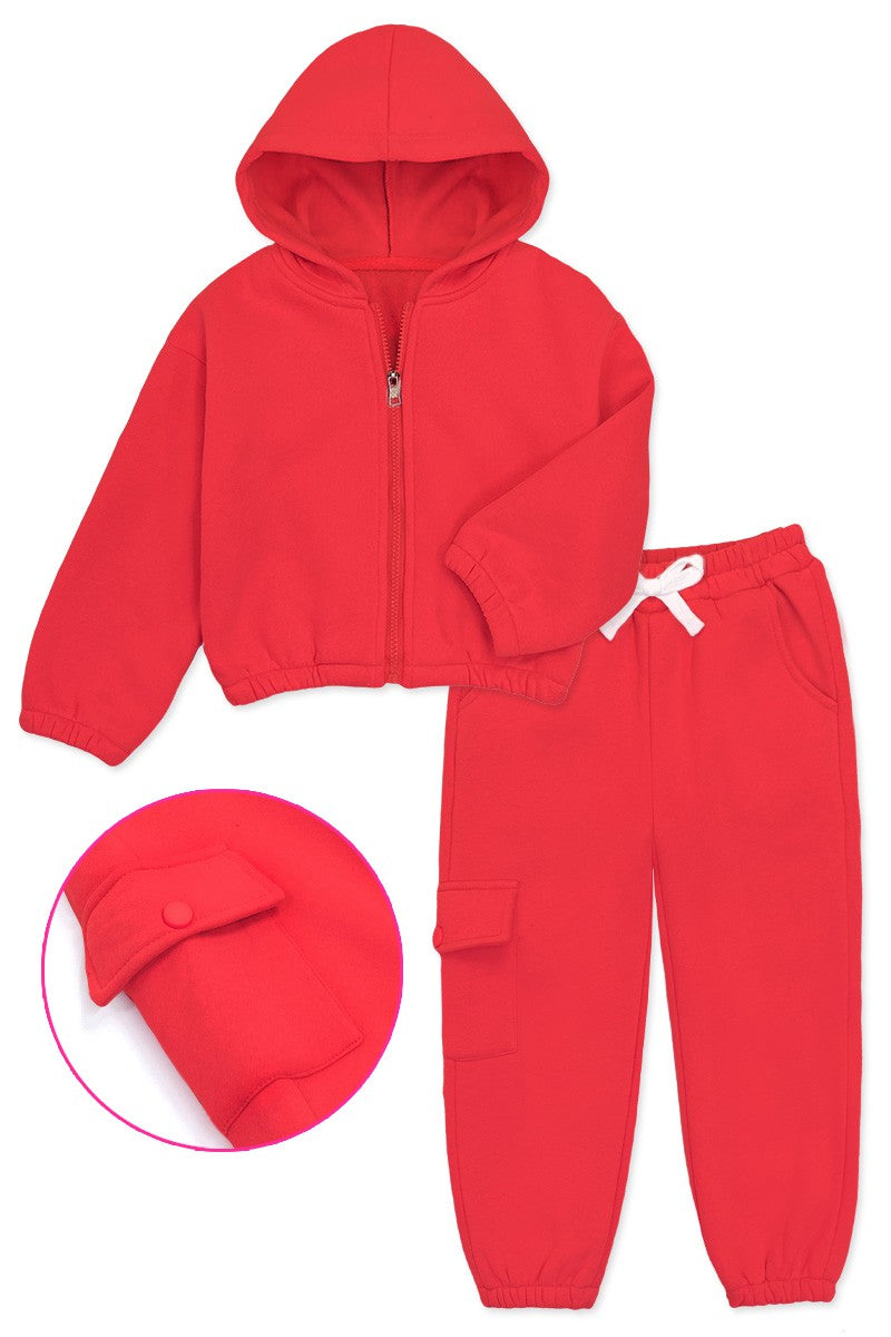 Girl's 2 pc Pant Jog Set w/ Zipper