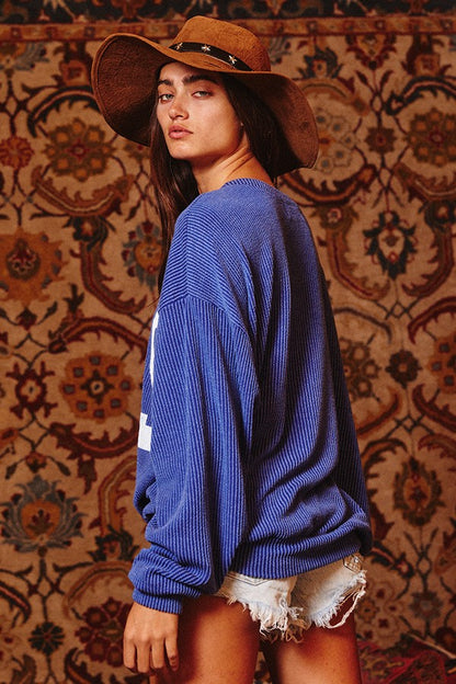 Royal Blue Texas Comfy Graphic Sweatshirt