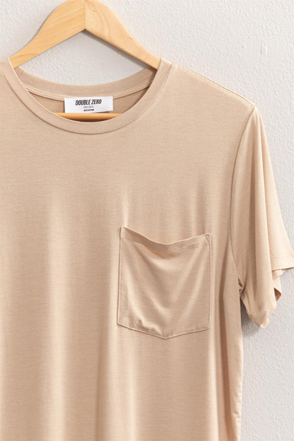 Taupe Ultra Soft Pocket Tee