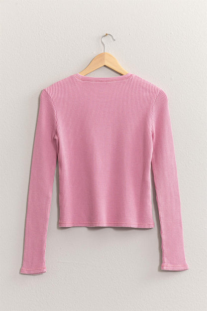 Long Sleeve Waffle Top