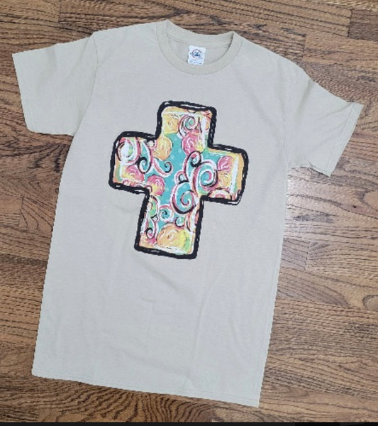 Watercolor Cross Tee