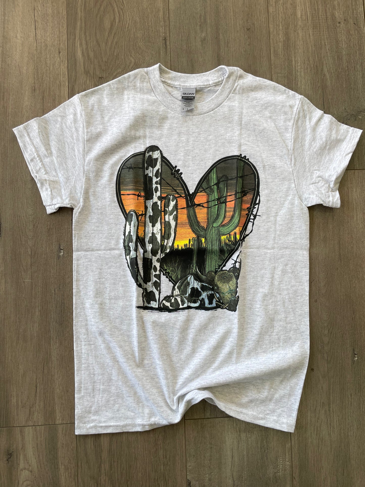 Cactus Sunset Heart Tee