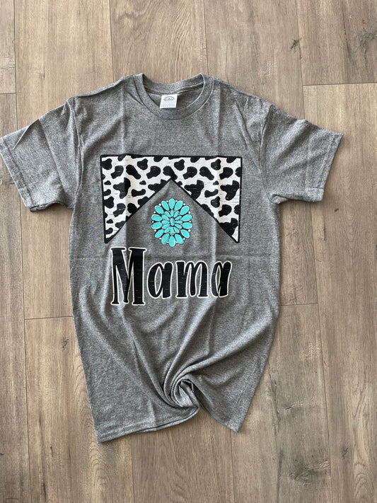 Mama Cowprint Concho Tee