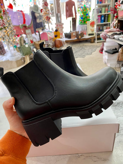 Black Slip-On Booties