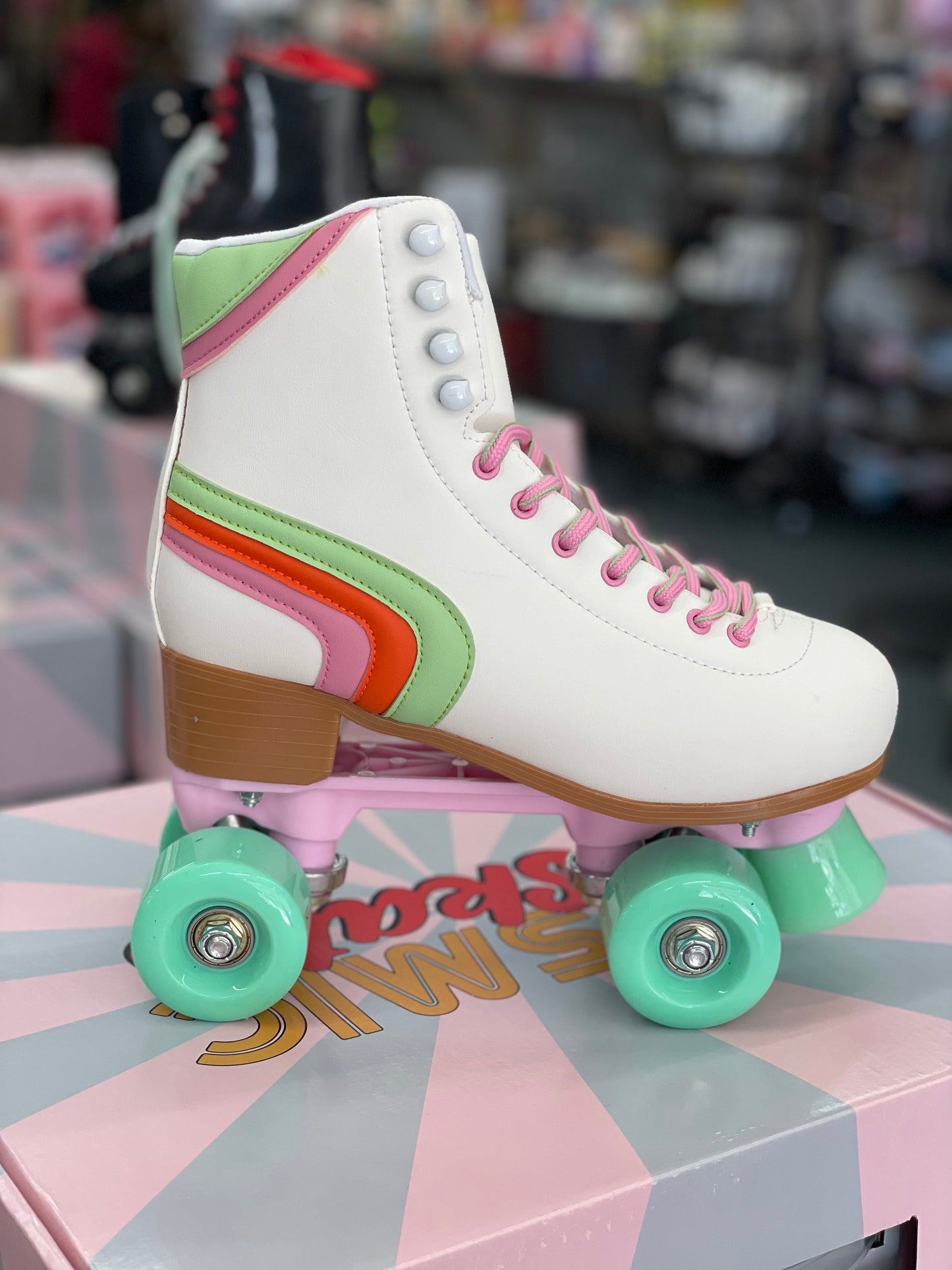 White Retro Roller Skates