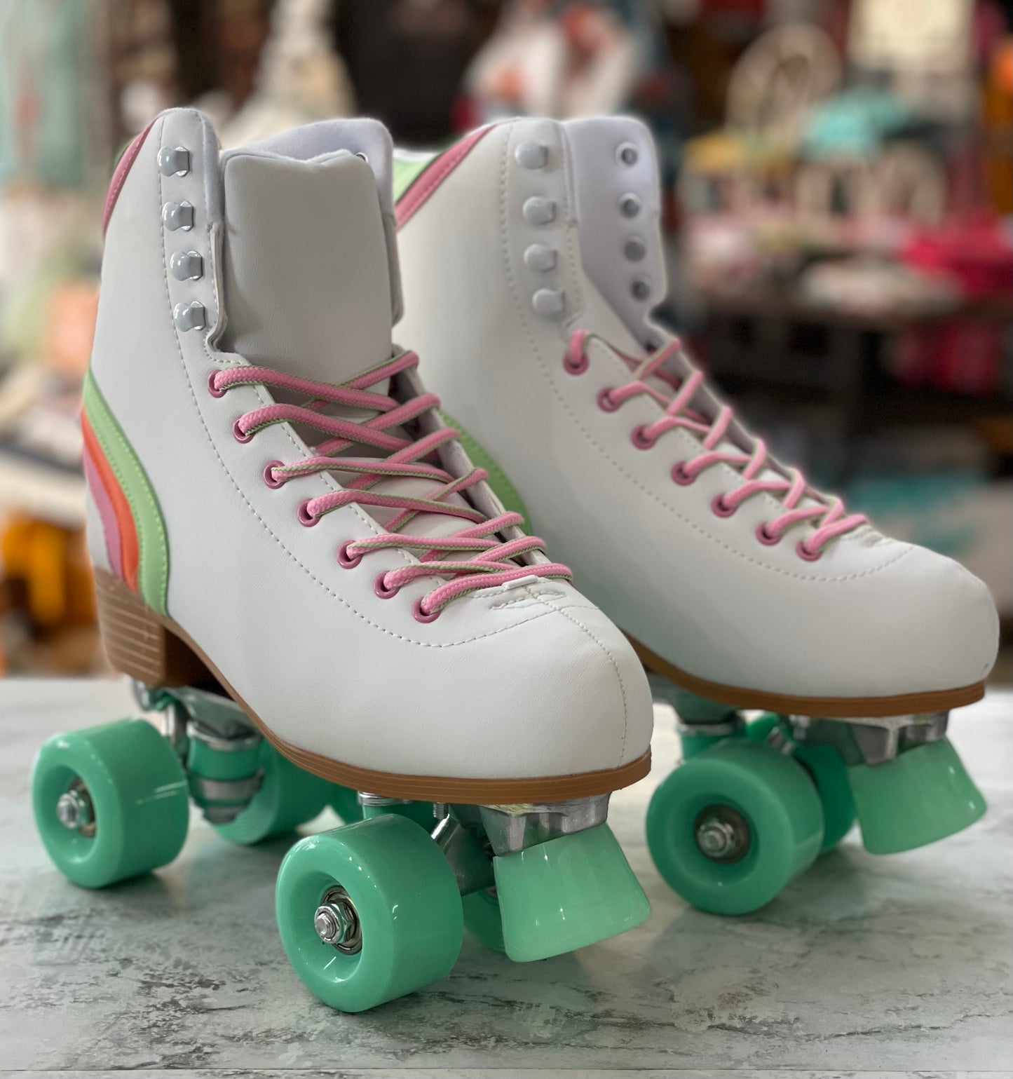 White Retro Roller Skates